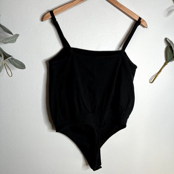 Free People Square Neck Black Tank Bodysuit LAST CALL - Picture 6 of 6